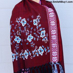 Flowers Shawl Mexican rebozo de flores hand made